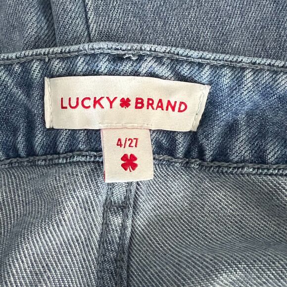 Lucky Brand Baggy Fit Cargo Jeans Size 4/27 Soft Stretch Denim Oversized - Picture 3 of 5